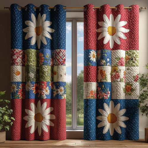 Daisy Patchwork Quilted Curtains GFTOQM2855