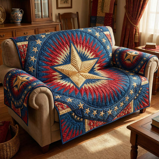 Starburst Glory Quilted Sofa Cover GFTOQM2881