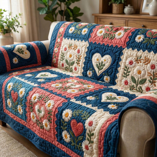Daisy Quilt Quilted Sofa Cover GFTOQM2937