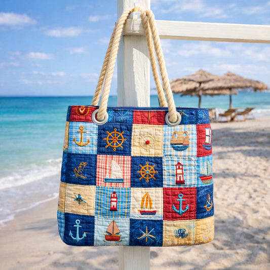 Sailor Patchwork Quilted Beach Bag GFTOQM2940