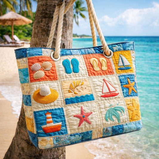 Beach Icons Quilted Beach Bag GFTOQM2942