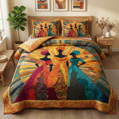 Radiant Sisters 3-Piece Quilted Bedding Set GFTOQM2951