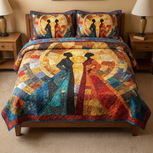 Sacred Union 3-Piece Quilted Bedding Set GFTOQM2954