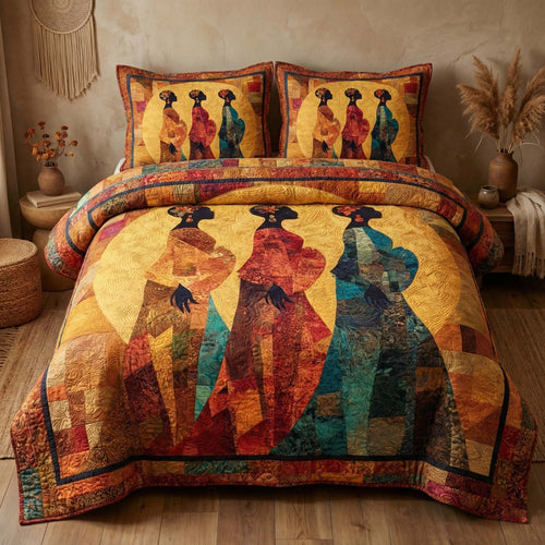 Golden Queens 3-Piece Quilted Bedding Set GFTOQM2955