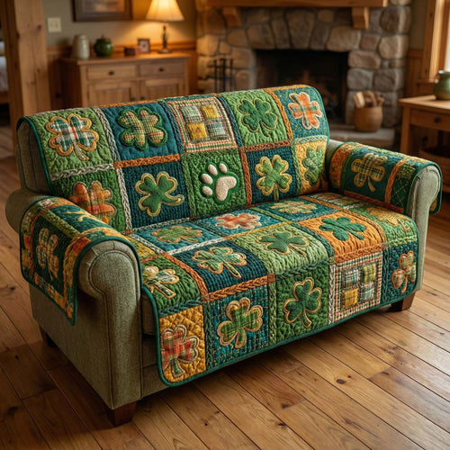 Rustic Shamrock Quilted Sofa Cover GFTOQM2980