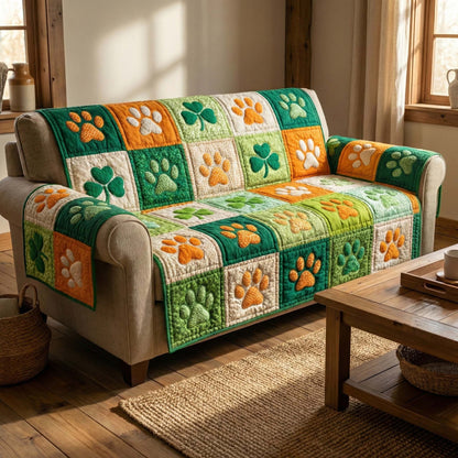 Emerald Paws Quilted Sofa Cover GFTOQM2983