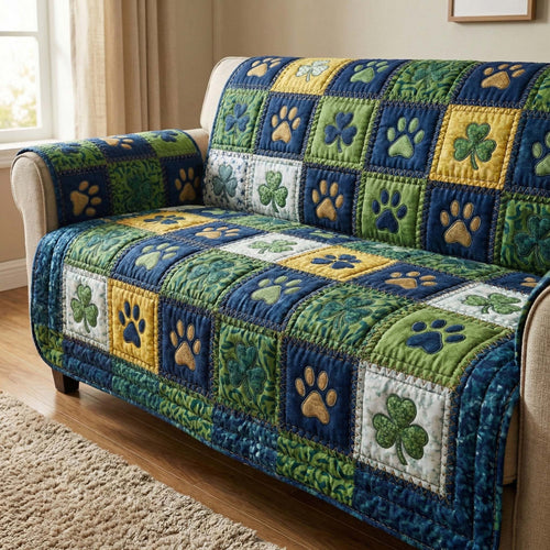 Shamrock Paws Quilted Sofa Cover GFTOQM2985