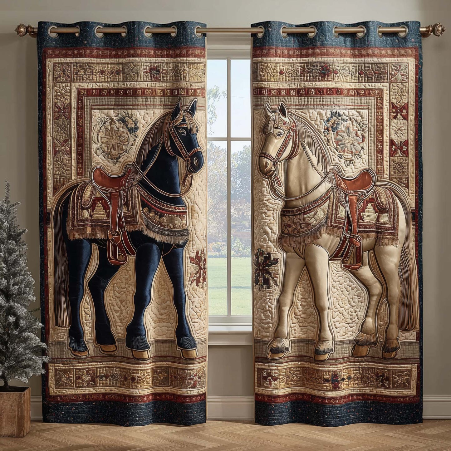 Saddle Majesty Quilted Curtains GFTOQM2994