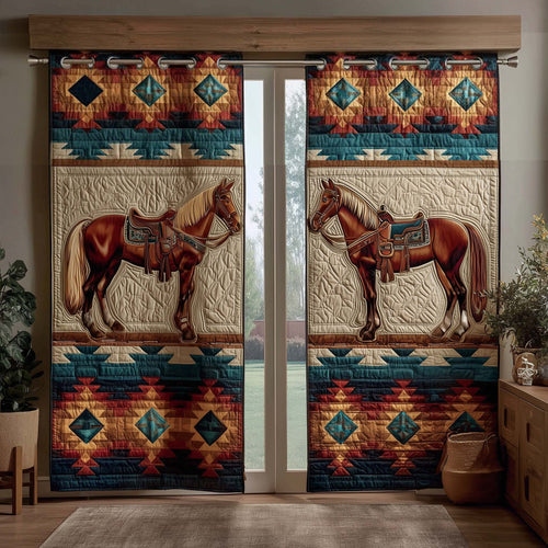 Western Chestnut Quilted Curtains GFTOQM2998