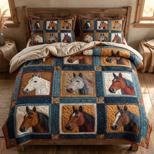 Western Portraits 3-Piece Quilted Bedding Set GFTOQM3041