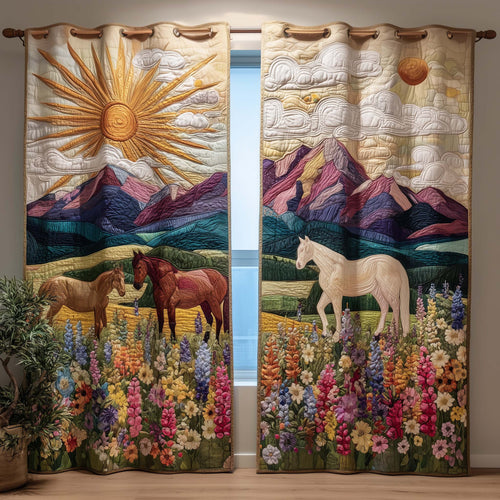 Alpine Horses Quilted Curtains GFTOQM3047