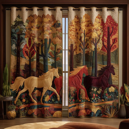Autumn Run Quilted Curtains GFTOQM3048