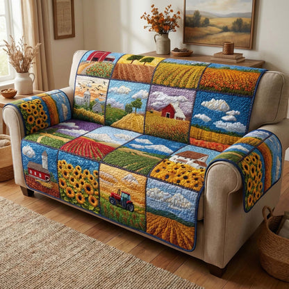 Patchwork Farm Quilted Sofa Cover GFTOQM3082