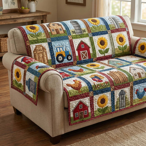 Country Harvest Quilted Sofa Cover GFTOQM3083