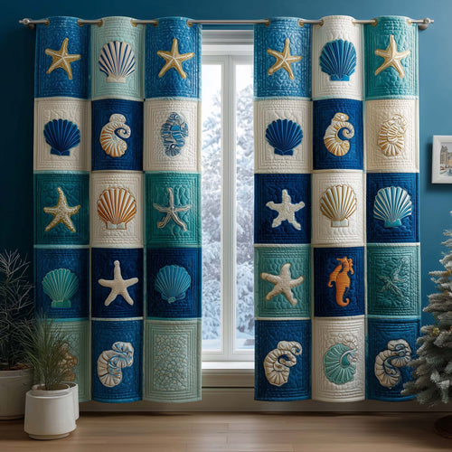 Ocean Blocks Quilted Curtains GFTOQM3085