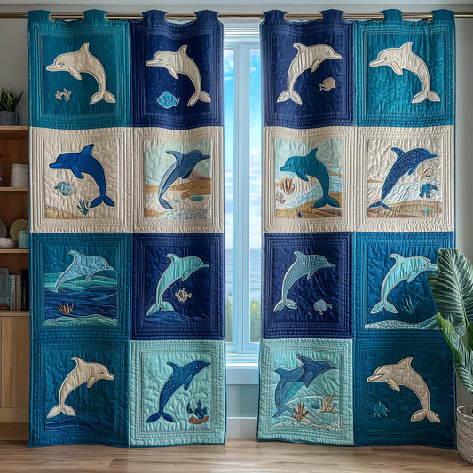 Dolphin Drift Quilted Curtains GFTOQM3088