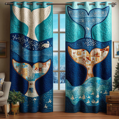 Whale Tails Quilted Curtains GFTOQM3089