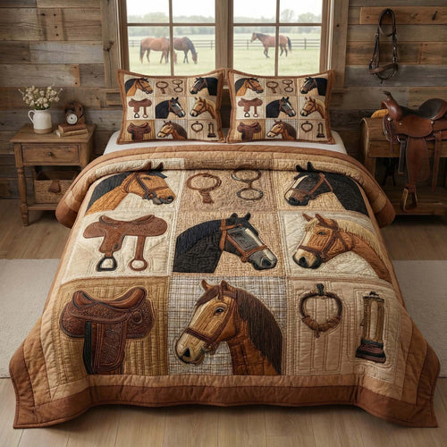 Saddle Ranch 3-Piece Quilted Bedding Set GFTOQM3092