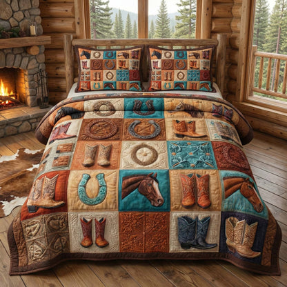 Ranch Icons 3-Piece Quilted Bedding Set GFTOQM3096