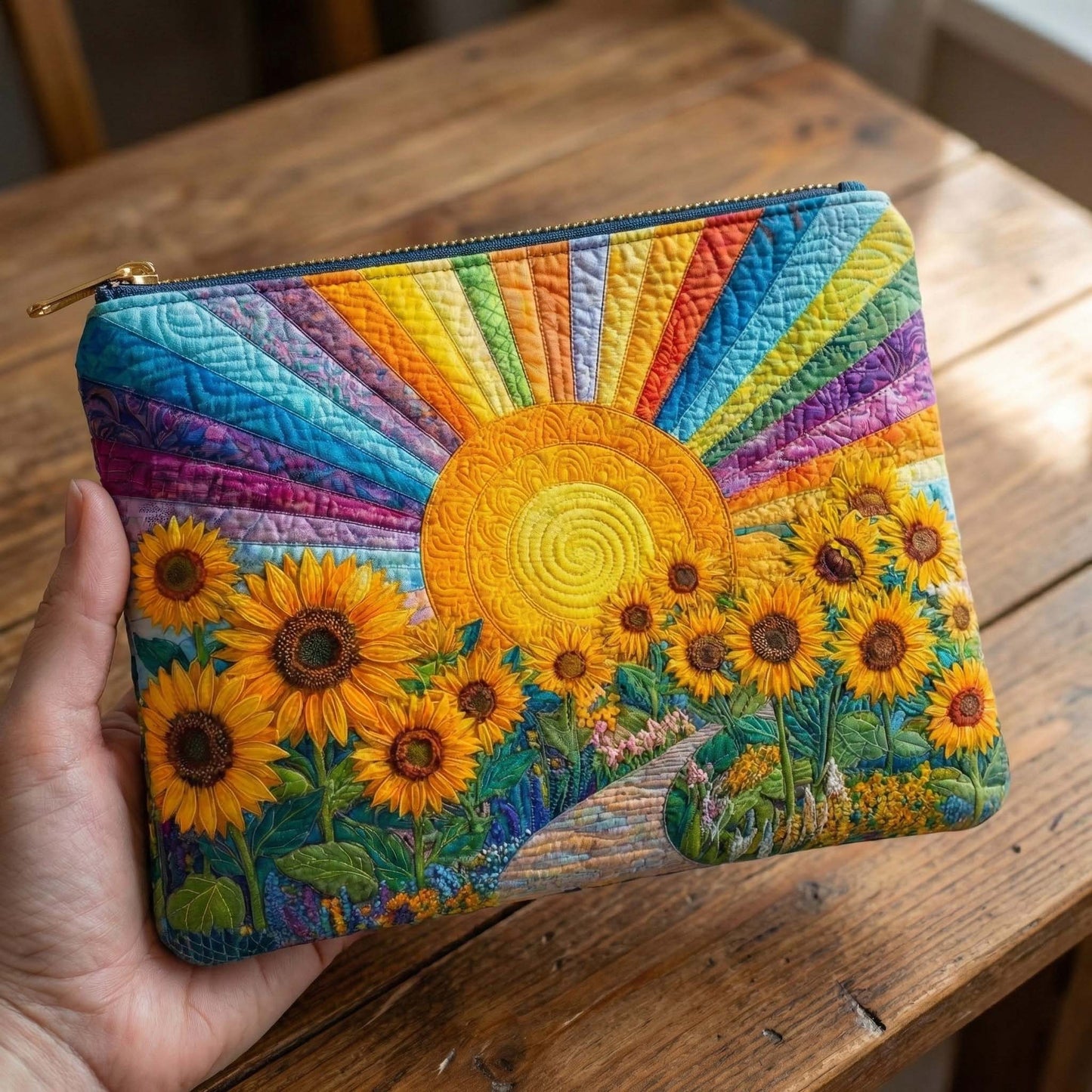 Rainbow Sun Quilted Purse GFTOQM3124