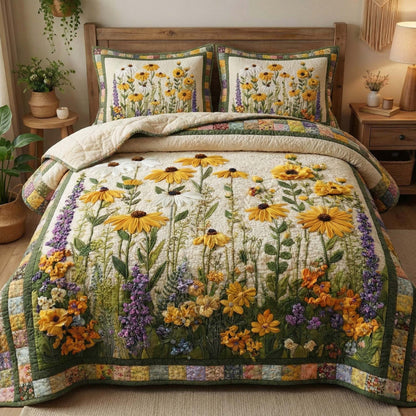 Golden Meadow 3-Piece Quilted Bedding Set GFTOQM3126