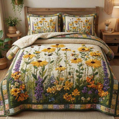 Golden Meadow 3-Piece Quilted Bedding Set GFTOQM3126