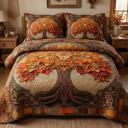 Autumn Canopy 3-Piece Quilted Bedding Set GFTOQM3131