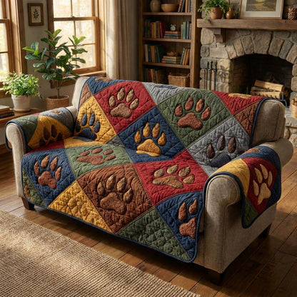 Rustic Paws Quilted Sofa Cover GFTOQM3136