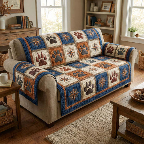 Compass Tracks Quilted Sofa Cover GFTOQM3139