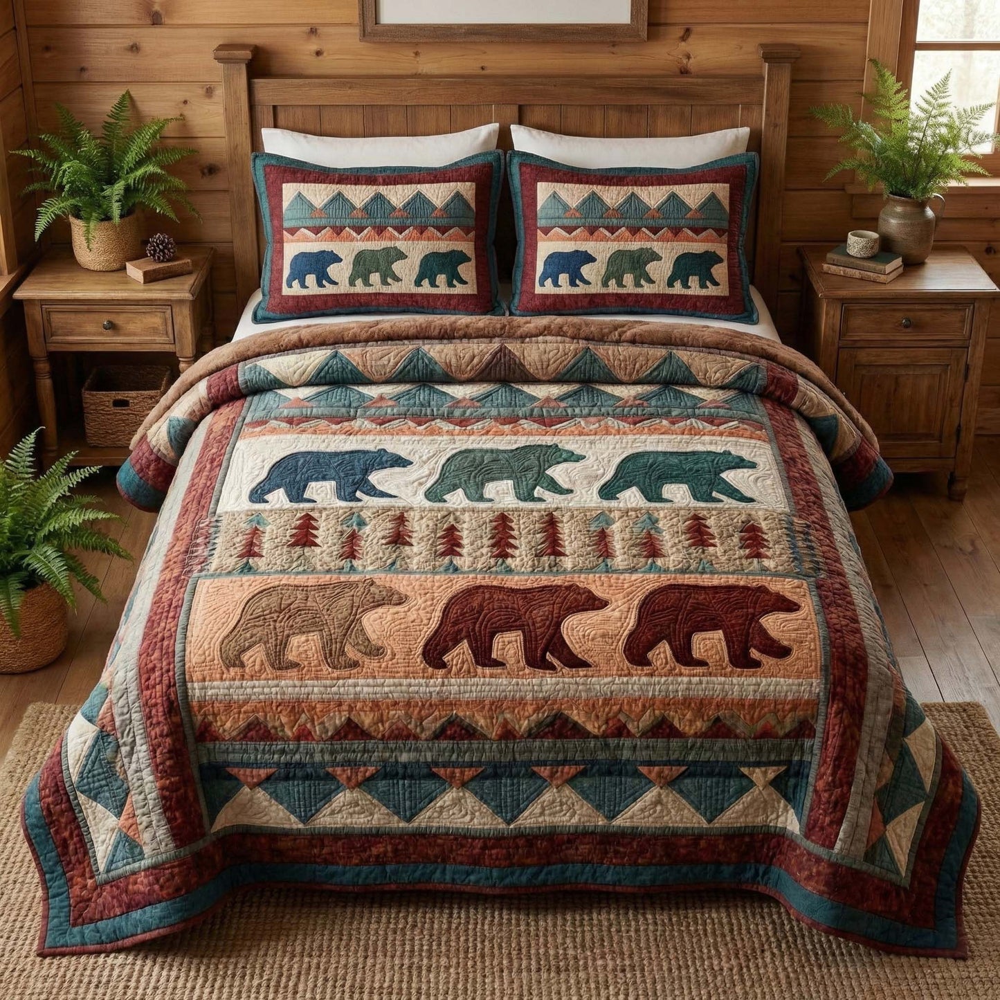 Forest Trio 3-Piece Quilted Bedding Set GFTOQM3163