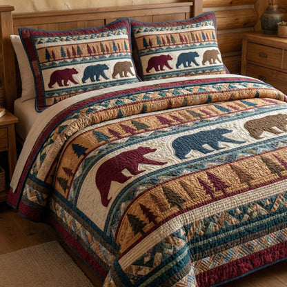 Timber Bears 3-Piece Quilted Bedding Set GFTOQM3167