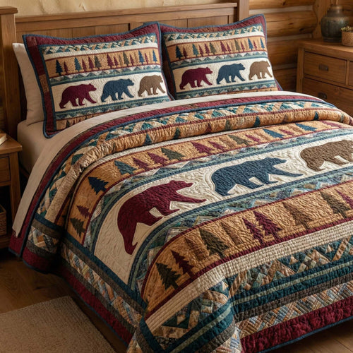Timber Bears 3-Piece Quilted Bedding Set GFTOQM3167