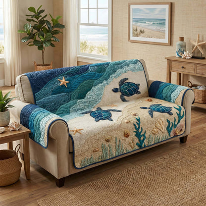 Coastal Turtle Quilted Sofa Cover GFTOQM3243