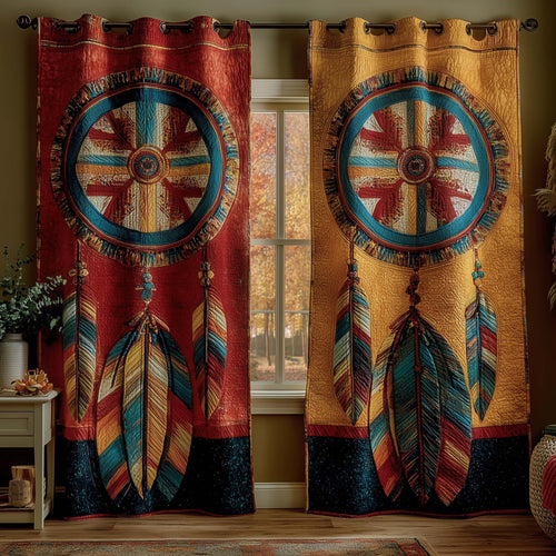 Rustic Feather Quilted Curtains GFTOQM3251
