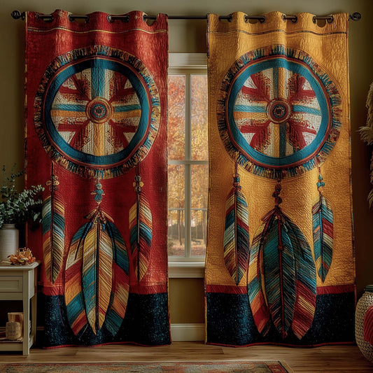 Rustic Feather Quilted Curtains GFTOQM3251