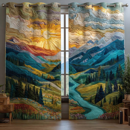 Golden Sunrise Quilted Curtains GFTOQM3253