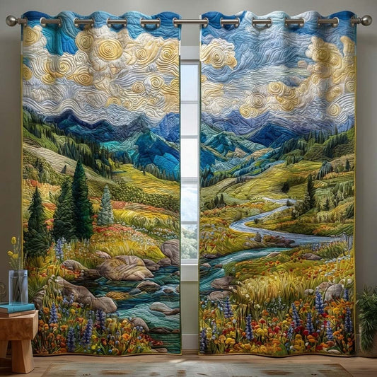 Emerald Meadow Quilted Curtains GFTOQM3257