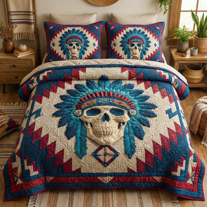 Tribal Skull 3-Piece Quilted Bedding Set GFTOQM3270