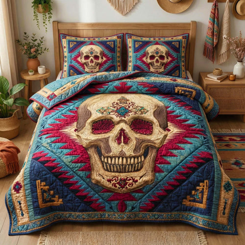 Aztec Skull 3-Piece Quilted Bedding Set GFTOQM3273