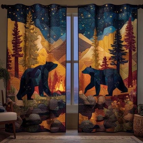 Campfire Bears Quilted Curtains GFTOQM3321
