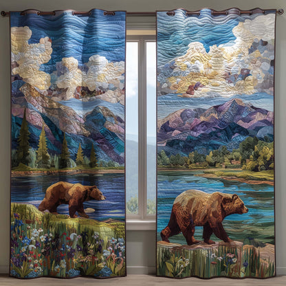 Lakeside Bears Quilted Curtains GFTOQM3324