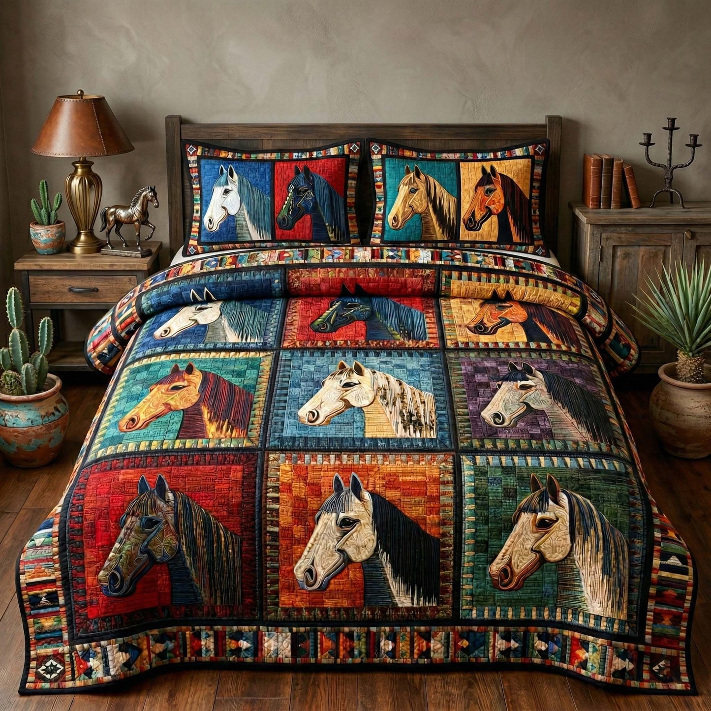 Southwest Patch 3-Piece Quilted Bedding Set GFTOQM3327