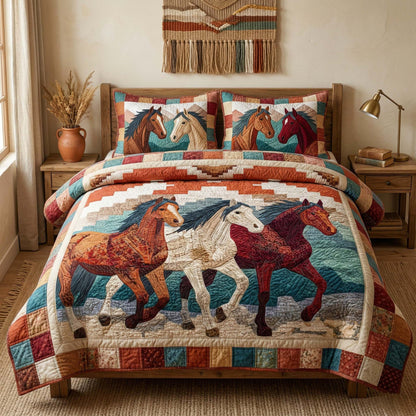 Running Wild 3-Piece Quilted Bedding Set GFTOQM3329