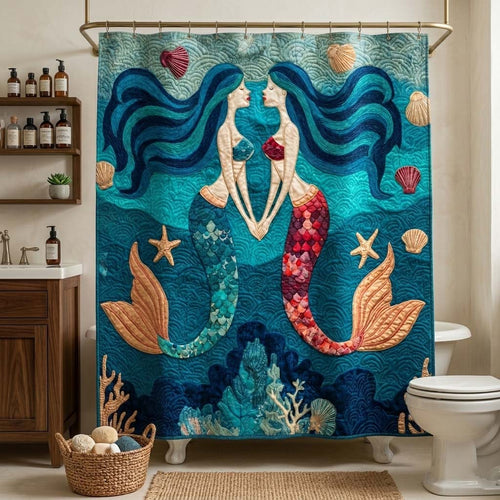 Twin Mermaids Shower Curtain GFTOQM3357