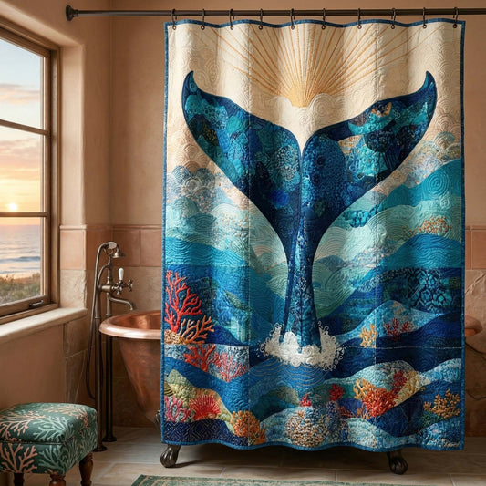 Whale Tail Shower Curtain GFTOQM3360