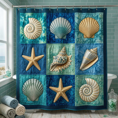 Seashell Grid Shower Curtain GFTOQM3362