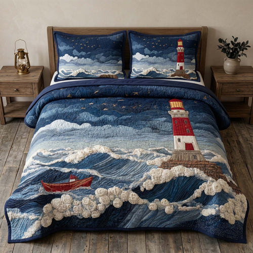 Midnight Beacon 3-Piece Quilted Bedding Set GFTOQM3396