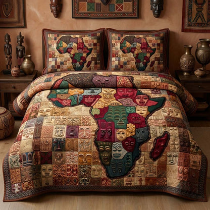 Tribal Mosaic 3-Piece Quilted Bedding Set GFTOQM3400