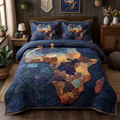 Midnight Africa 3-Piece Quilted Bedding Set GFTOQM3403