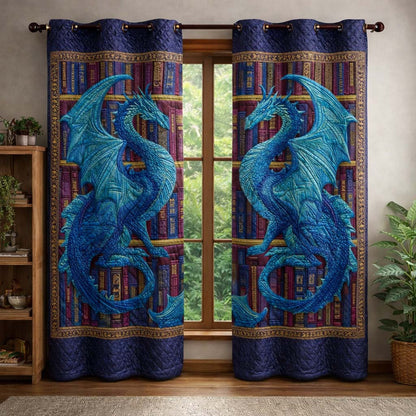 Azure Wyrm Quilted Curtains GFTOQM3409